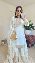 PRIYA SHARARA OFF-WHITE