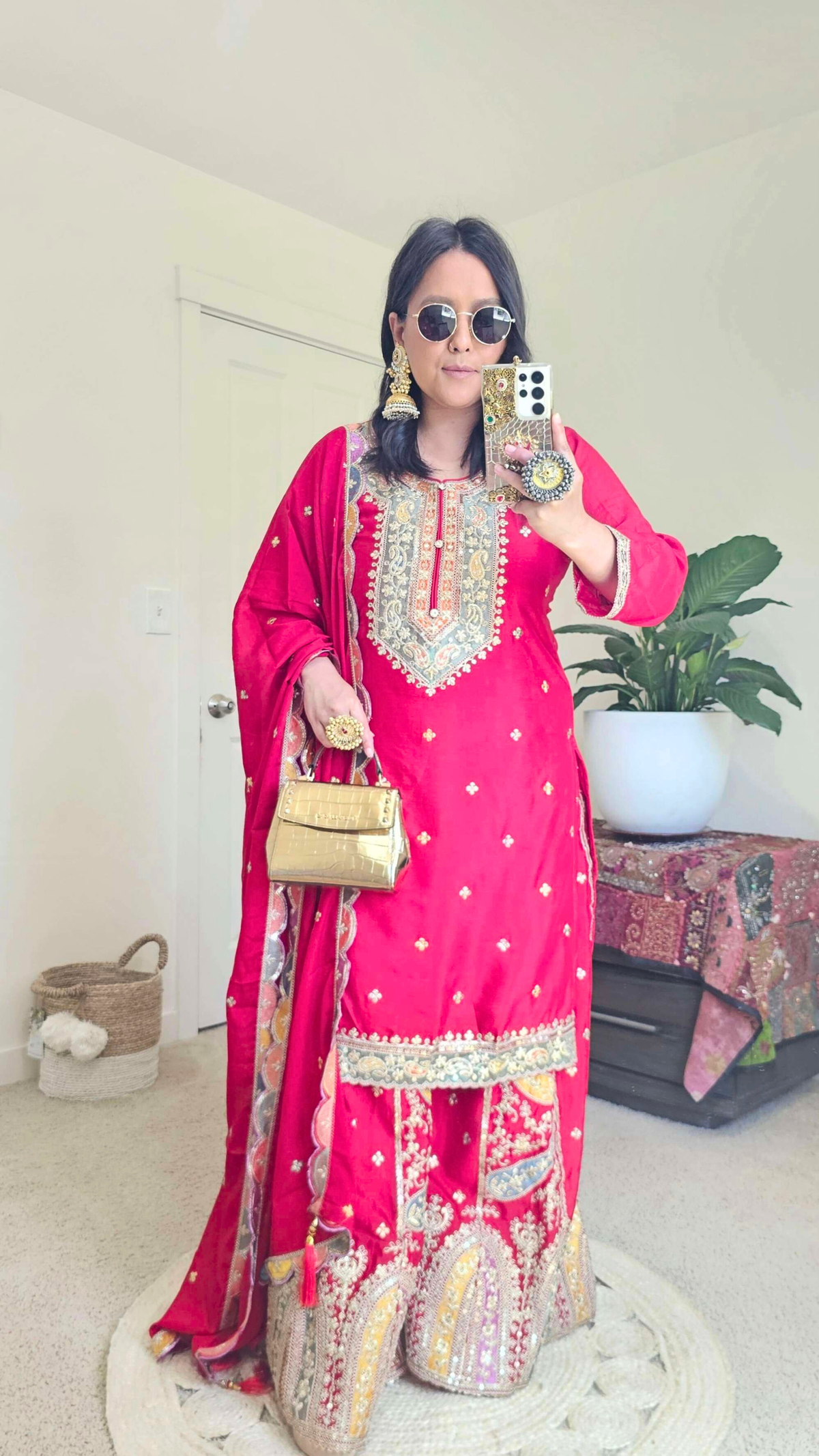 MAIYA SHARARA RED