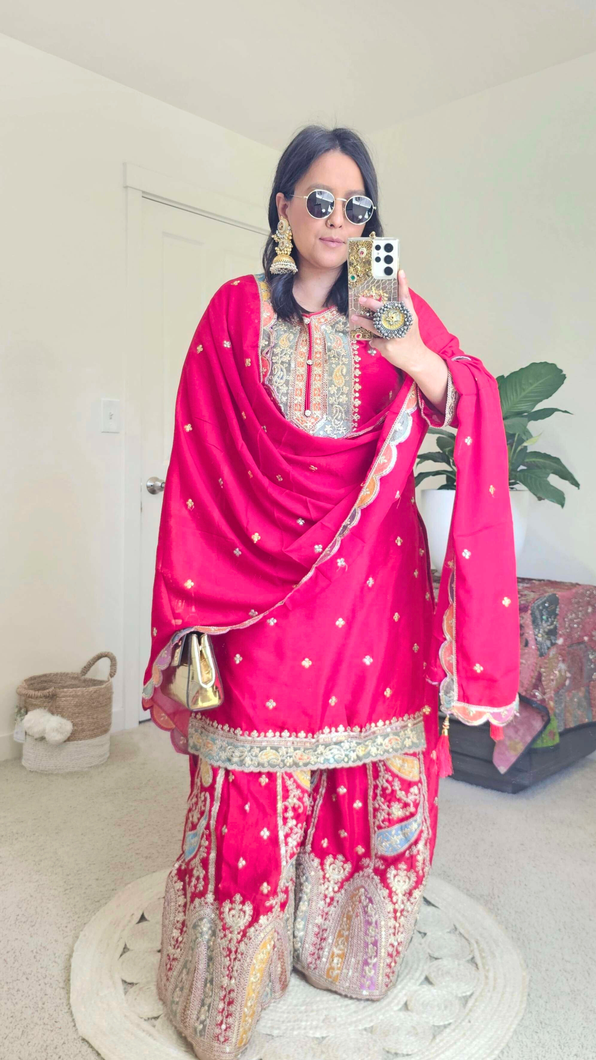 MAIYA SHARARA RED