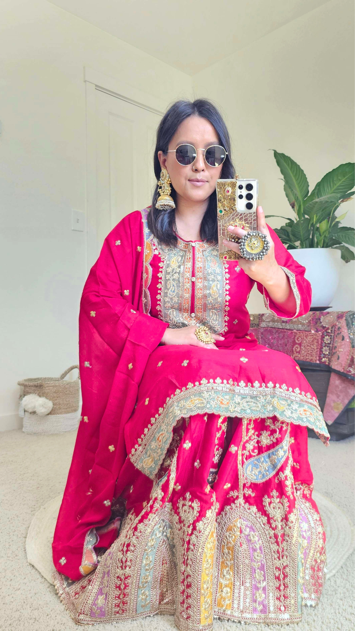 MAIYA SHARARA RED
